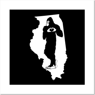 Illinois Bigfoot Posters and Art